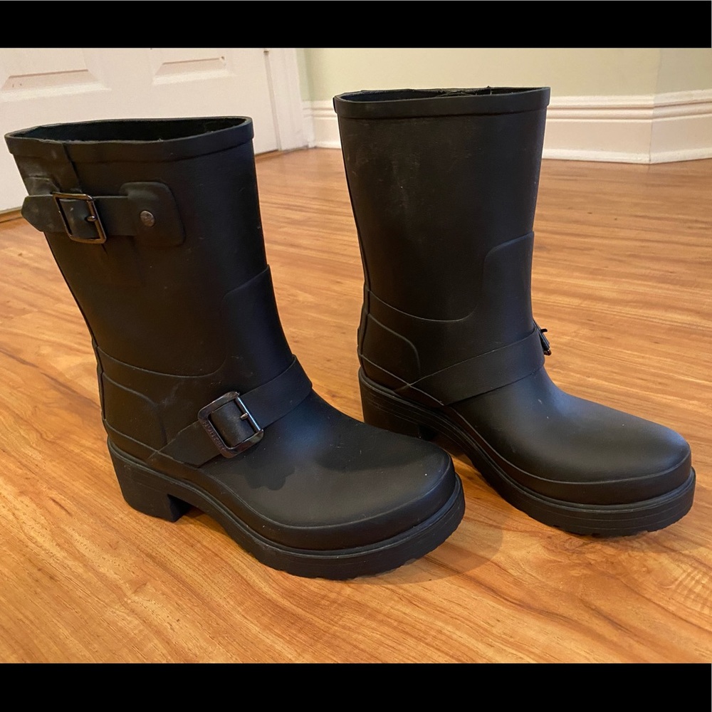 Hunter rain boots Motorcycle black mate size US7